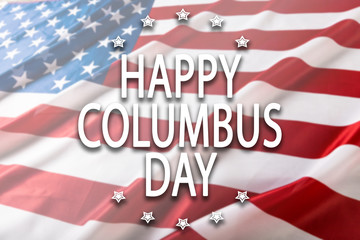 Fototapeta na wymiar Happy Columbus day banner, american patriotic background