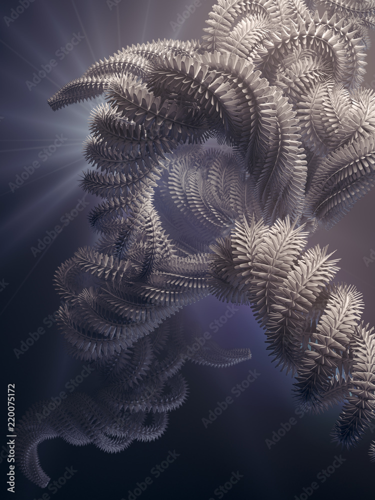 Poster Abstract modern shape out of focus. 3d rendering