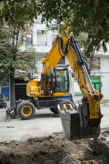 Excavator hydraulics tires