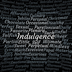 Indulgence word cloud