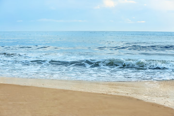 Fototapeta na wymiar Beautiful view of sea beach at resort