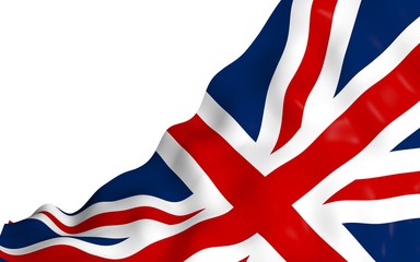 Fototapeta premium Waving flag of the Great Britain. British flag. United Kingdom of Great Britain and Northern Ireland. State symbol of the UK. 3D illustration