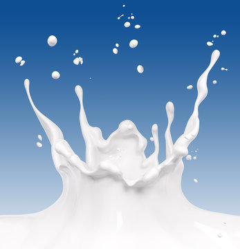 Splash milk abstract background 3d rendering