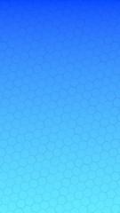 Fototapeta na wymiar Translucent honeycomb on a gradient blue sky background. Perspective view on polygon look like honeycomb. Isometric geometry. Vertical image orientation. 3D illustration