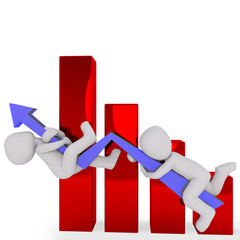 Fototapeta premium the chart is growing steadily