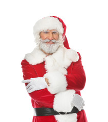Portrait of Santa Claus on white background