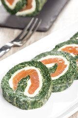 Roulés saumon épinards