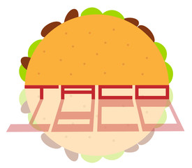 tacos with inscription and reflection taco Mexican food creative logo