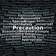 Fototapeta premium Precaution word cloud