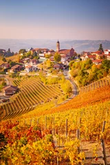 Foto auf Acrylglas Treiso im Herbst, Langhe, Piemont, Italien © Pixelshop