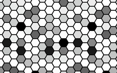 Black honeycomb with a gradient color. Isometric geometry. 3D illustration