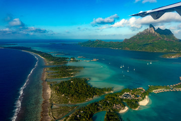 Bora Bora aerial view panorama