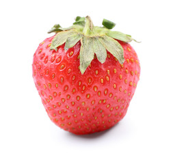 Ripe strawberry on white background