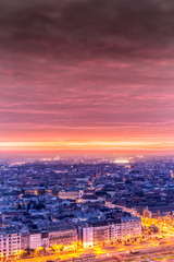 Fototapeta na wymiar beautiful european city buildings in sunset