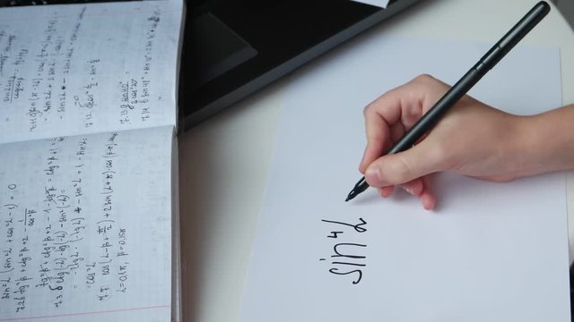 Student writes trigonometric equation