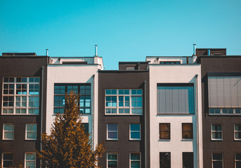 beautiful square row houses in the center of berlin, germany