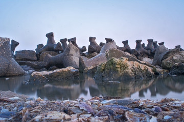 The pier from the black sea in the Neptun station in Constanta, Romania  © candreea
