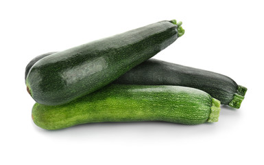 Fresh zucchinis isolated on white