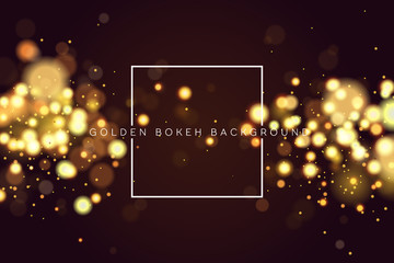 Abstract defocused circular golden bokeh sparkle glitter lights background. Magic christmas background. Elegant, shiny, metallic gold background. EPS 10. © volmon