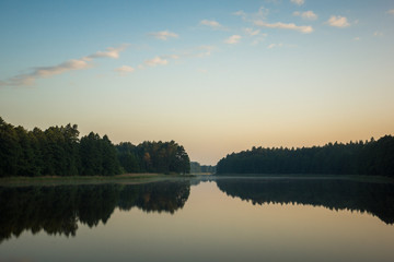 Naklejka na ściany i meble Wydminskie lake in Wydminy, Masuria, Poland