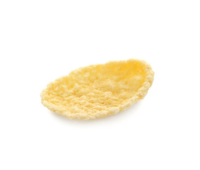 Healthy corn flake on white background