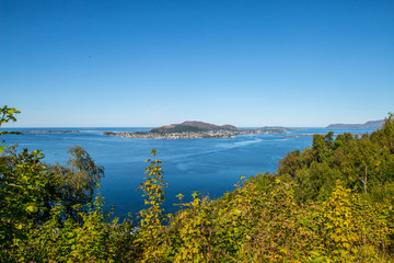 Fototapeta na wymiar Valderøya island seen from Ålesund Norway