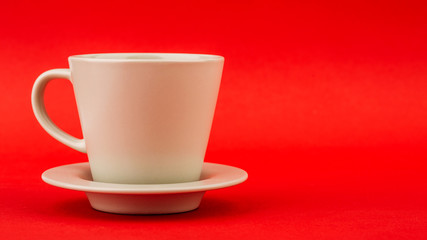 coffee cup on red background