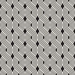 Obraz premium Vector seamless pattern. Modern stylish abstract texture. Repeating wavy geometric tiles 