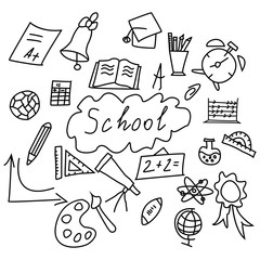 Set of back to the school icons