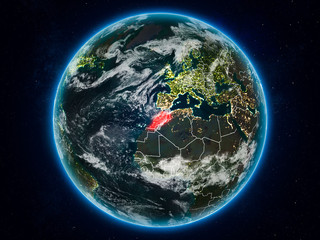 Morocco on Earth at night