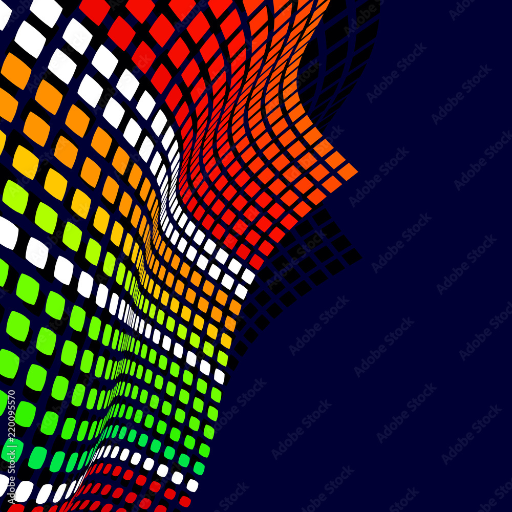 Poster disco background with bright colorful dots. vector