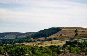 The view from the English town of Reeth in the Yourkshire Dales
