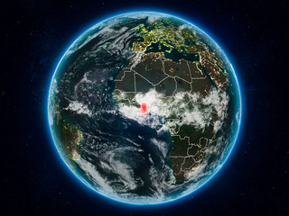 Ghana on Earth at night