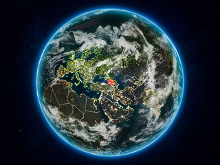Georgia on Earth at night