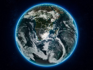 Swaziland on Earth at night