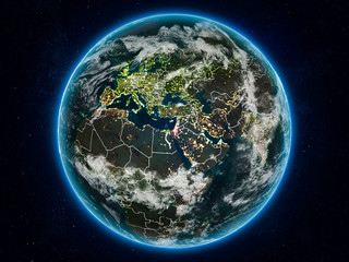 Israel on Earth at night