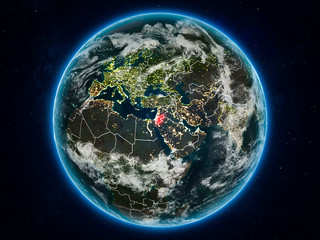 Jordan on Earth at night