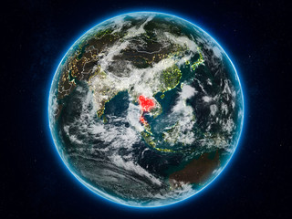 Thailand on Earth at night