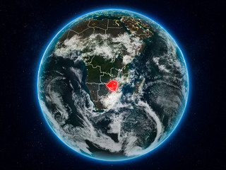 Zimbabwe on Earth at night