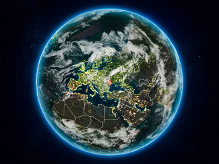 Moldova on Earth at night