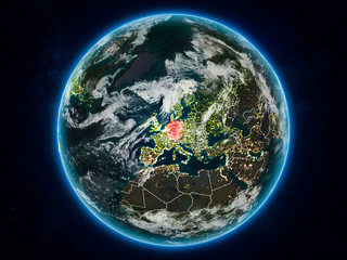 Germany on Earth at night
