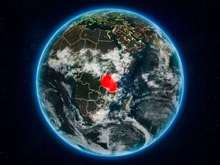 Tanzania on Earth at night