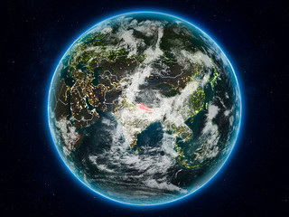 Nepal on Earth at night