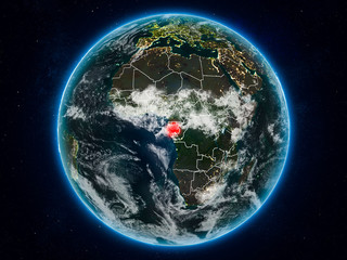 Gabon on Earth at night