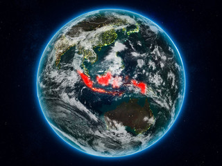 Indonesia on Earth at night