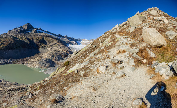 Hiking at the Furka Pass in Switzerland