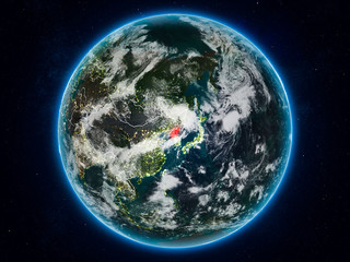 North Korea on Earth at night
