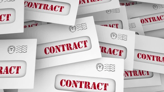 Contract Legal Document Agreement Envelopes 3d Animation