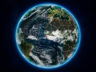 Sierra Leone on Earth at night