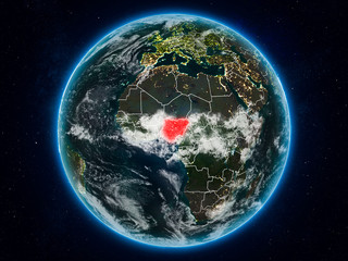 Nigeria on Earth at night